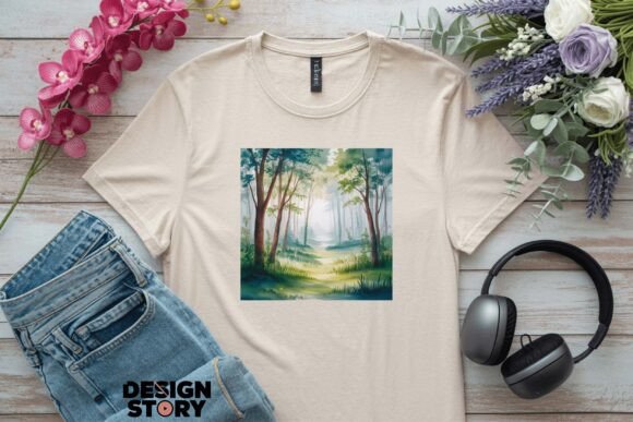 Download Ethereal Watercolor Forest Scene - Premium Resources